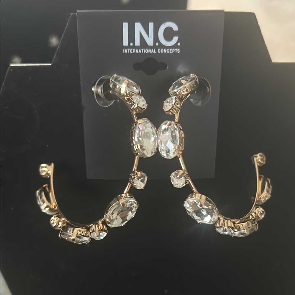 INC International Concepts Gold and Silver Hoop Earrings